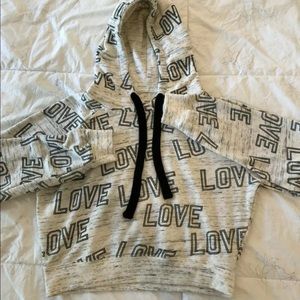 Love sweater/hoodie Crop top BNWOT